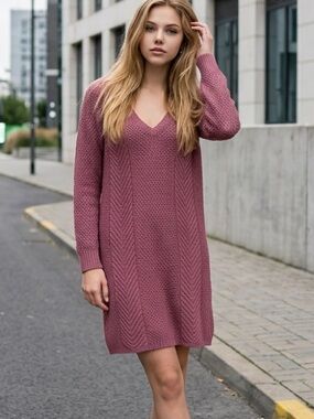 american eagle outfitters sweater dresses AE Long-Sleeve Open Stitch Mini Dress at Foxvalley Mall in Aurora, IL Sweater knit/Boatneck/Long sleeves/Drop waist/Long sleev American Eagle Outfitters XS Gray